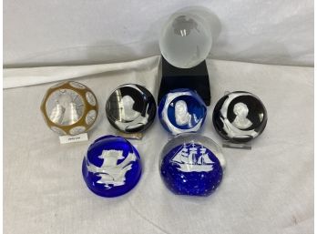 Vintage Baccarat Sulphide & Other Paperweights