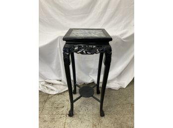 Chinese Marble Top Painted Taboret Pedestal