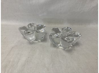 Mid-century Modern Glass Candle Holders
