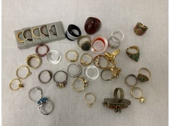 Bag Lot Of Costume Jewelry Rings