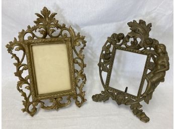 Antique French Bronzed-finish Metal Picture Frames
