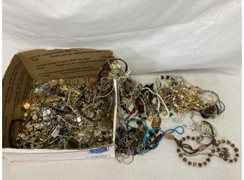 Box Lot Of Costume Jewelry Necklaces