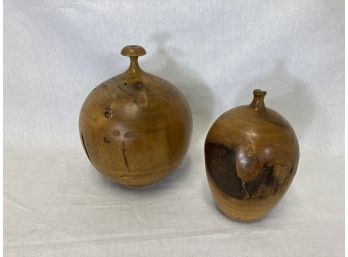 Mid-century Modern Burl Wood Weedpot Vases