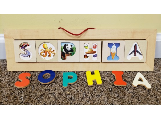 Wooden Magnetic Hanging Name Puzzle 'sophia'