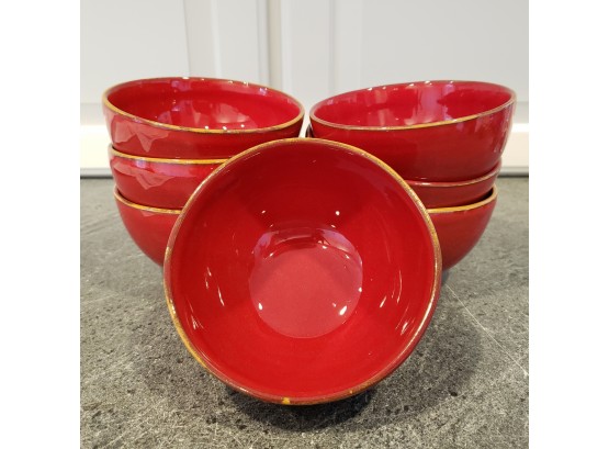 7 Very Nice Red Vietri Bowls - Perfect For Christmas