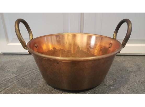 Heavy Guage  Copper And Brass Handle Pot
