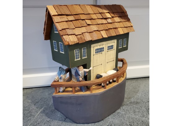 Hand Crafted Solid Wood Noah's Ark Display