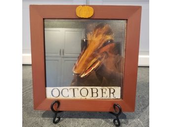 Very Nice Handcrafted  Nancy Thomas Framed Original Months Of The Year 'October'