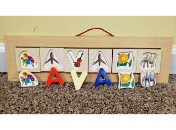 Wooden Magnetic Hanging Name Puzzle 'ava'
