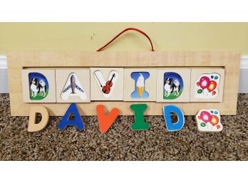 Wooden Magnetic Hanging Name Puzzle ' David