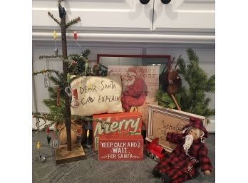Cute Santa Decor Includes Christmas Tree With Miniature Kitchen Utensils