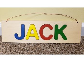 Wooden Hanging Name Puzzle ' Jack'