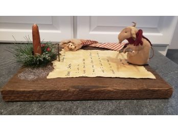 Very Sweet Christmas Mouse Writing To Santa Decor