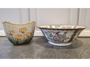 Asian Bowl And Tulip Pot