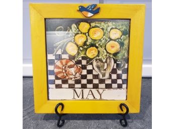 Very Nice Handcrafted  Nancy Thomas Framed Original Months Of The Year 'May'
