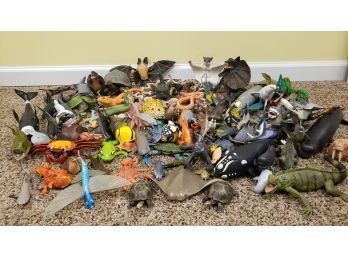 Large Reptiles And Mammals Plastic Toy Lot Collection