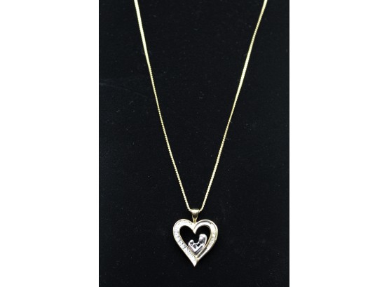 10k Yellow Gold Diamond Mothers Pendant And 14k Chain Sc