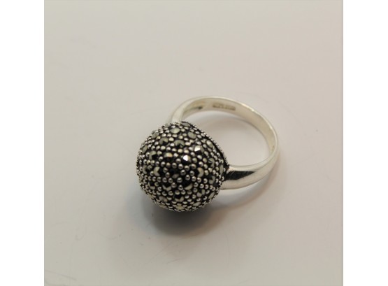 Sterling Silver Marcasite Ring Size 8