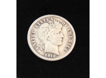 1912 D Silver Barber Dime Coin