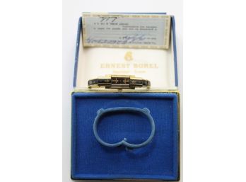 Vintage French Ernest Borel Enamel Gold Filled Ladies Wrist Watch