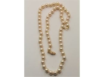 14k Yellow Gold Pearl Necklace Sc