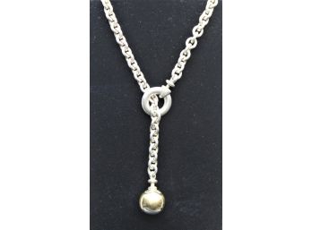 Sterling Silver 14k Gold Ball Necklace