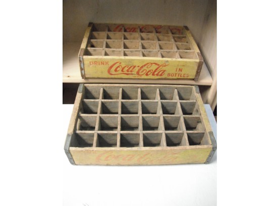 Pair Of Vintage Coca Cola Wood Crates