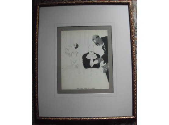 Framed And Matted Print Un Petit De Blanc Signed By Paul Iribe
