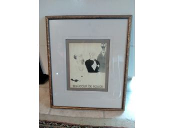 Framed And Matted Print Beaucorp De Rouge Signed By Paul Iribe
