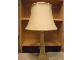Heavy White Antiqued Table Lamp