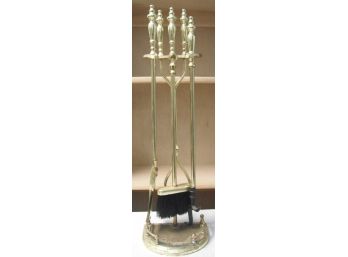 Brass Fireplace Tool Set With Stand