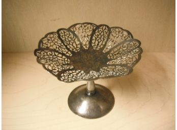 Vintage Silver Plated Footed Candy Dish