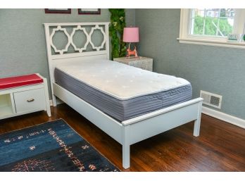 Pottery Barn 'Elsie' Simply White Twin Size Bed Frame, Mattress And Box Spring (optional)