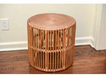 Indonesian Round Wood Side Table / Stool