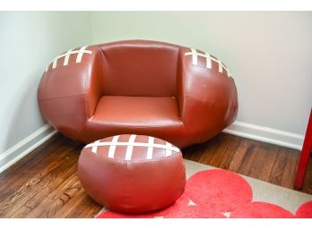 Adorable Children's Crown Mark Football Seat And Ottoman (RETAIL $449)