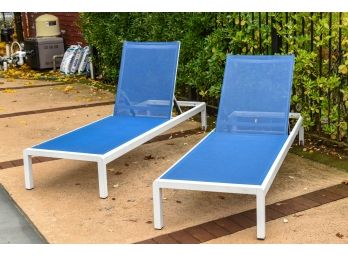 Pair Of Meelano Reclining Chaise Loungers