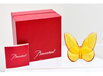 Baccarat Papillon Lucky Amber Butterfly In Original Box