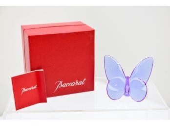Baccarat Papillon Lucky Purple Crystal In Original Box