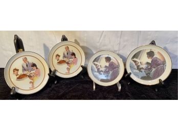 Four Norman Rockwell Collector Plates