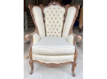 Ornate Carved Wood Frame Tufted Chair...Another WOW!!