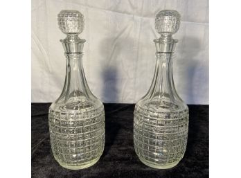 Two Stoppered Glass Decanters