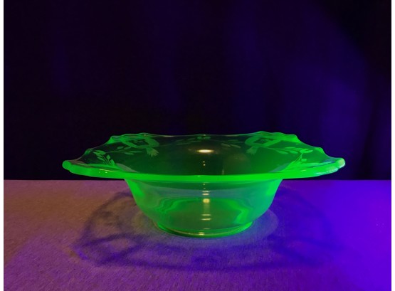 Square Uranium Glass Bowl