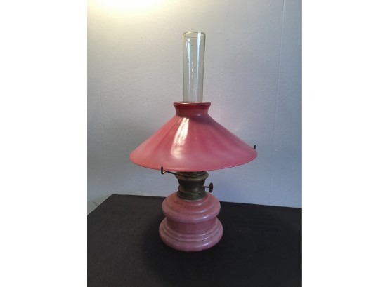 Vintage Pink Oil Lamp