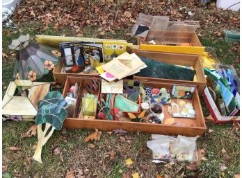 Very Large Lot Of Stained Glass And Accessories