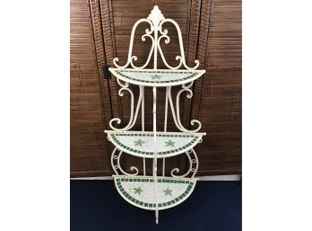 Iron And Tile Display Plant Stand
