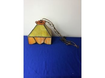 Yellow Stained Glass Hanging Light