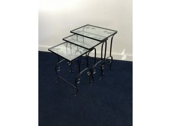 Iron And Glass Nesting Tables