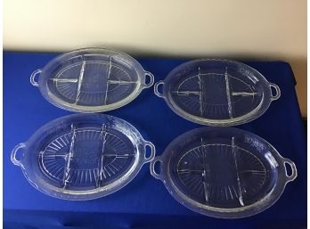 Vintage Sectioned Platters Lot Of 4