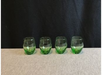Vintage Green Shot Glasses