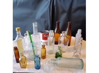 Lot Of 17 Vintage Glass Bottles - Dr. S. A. Tuttle (dodecagon).  Multi-colors.